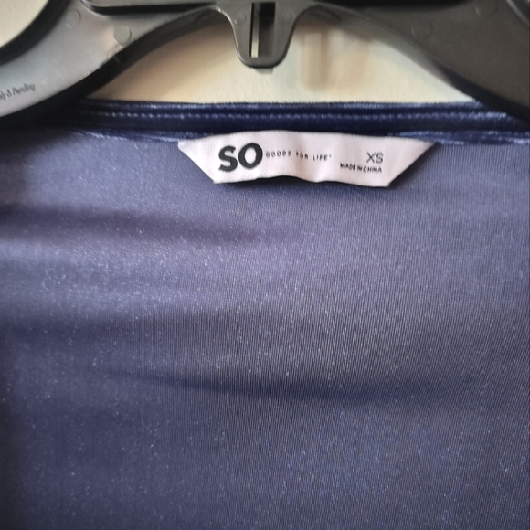 SO bodysuit blue velvet juniors XS NWT - Picture 3 of 6